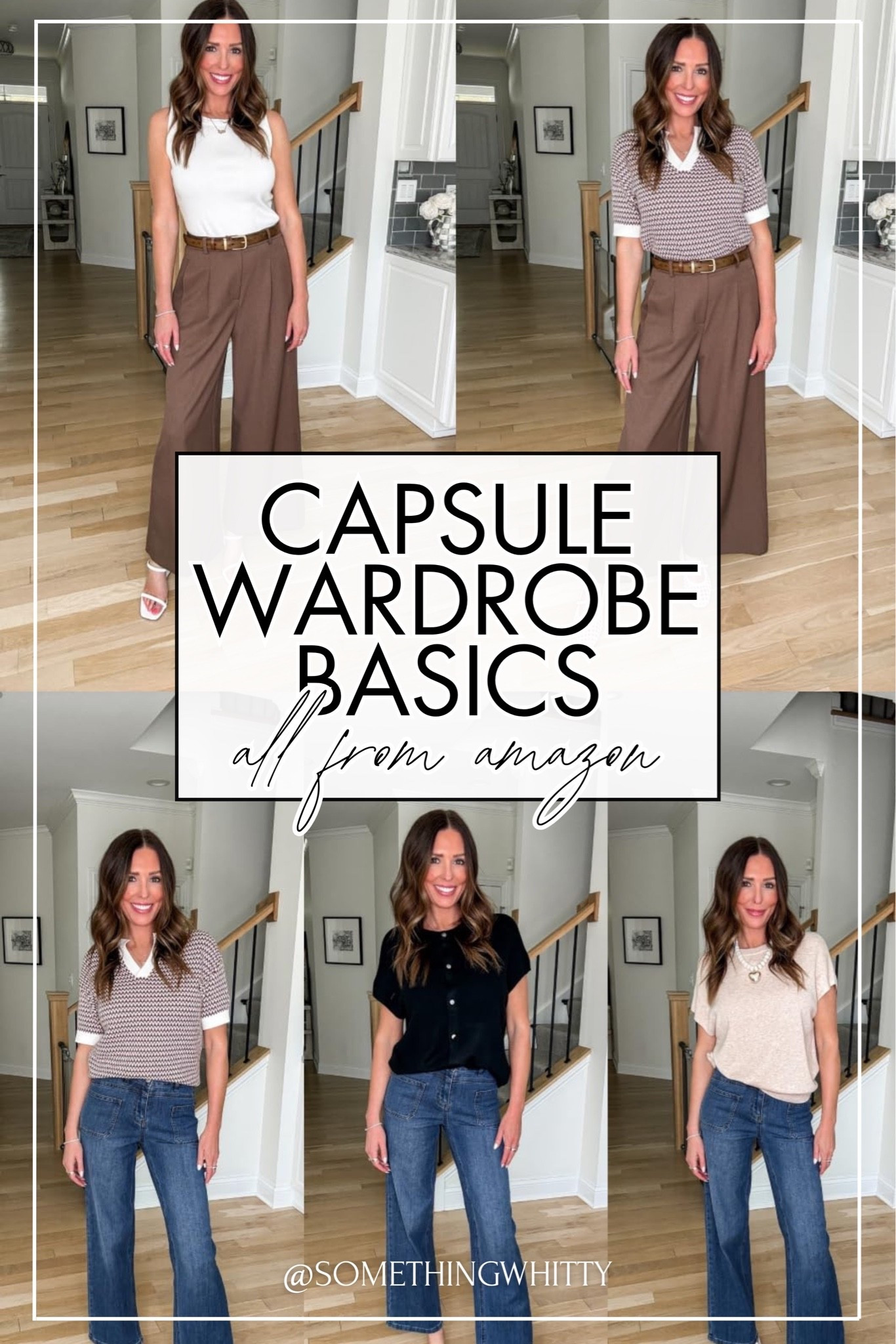 Building a capsule wardrobe with these beautiful, high quality pieces all from Amazon! Love that you can mix and match these and style them with so many things // wearing a small in the tops, small in the wide leg pants, sized down one in the jeans. #founditonamazon

#LTKootd #LTKgrwm #LTKTall