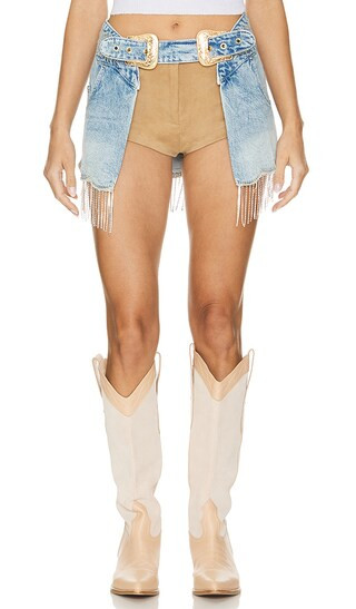 Country Chaps Skirt in Light Blue | Revolve Clothing (Global)