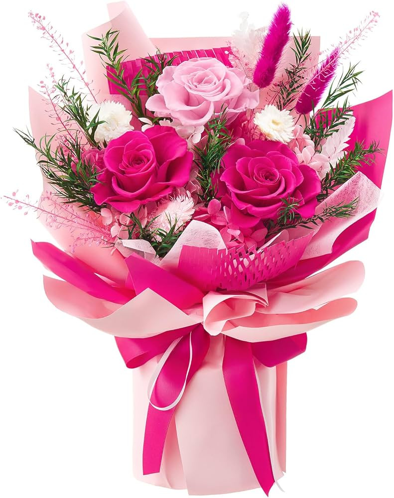 Flomoon Preserved Flowers Bouquet Forever Bouquets Gift Preserved Flowers Gift Box for Her Valent... | Amazon (US)
