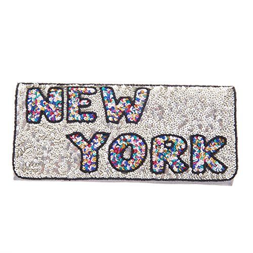 From St Xavier New York Sequin Convertible Clutch, Silver | Amazon (US)
