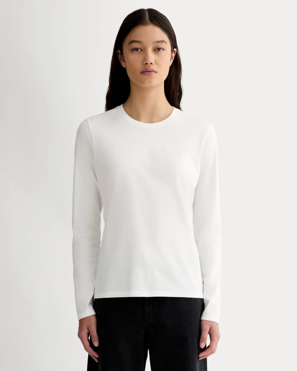 The Slim Long-Sleeve Crew in Essential Cotton | White | Everlane