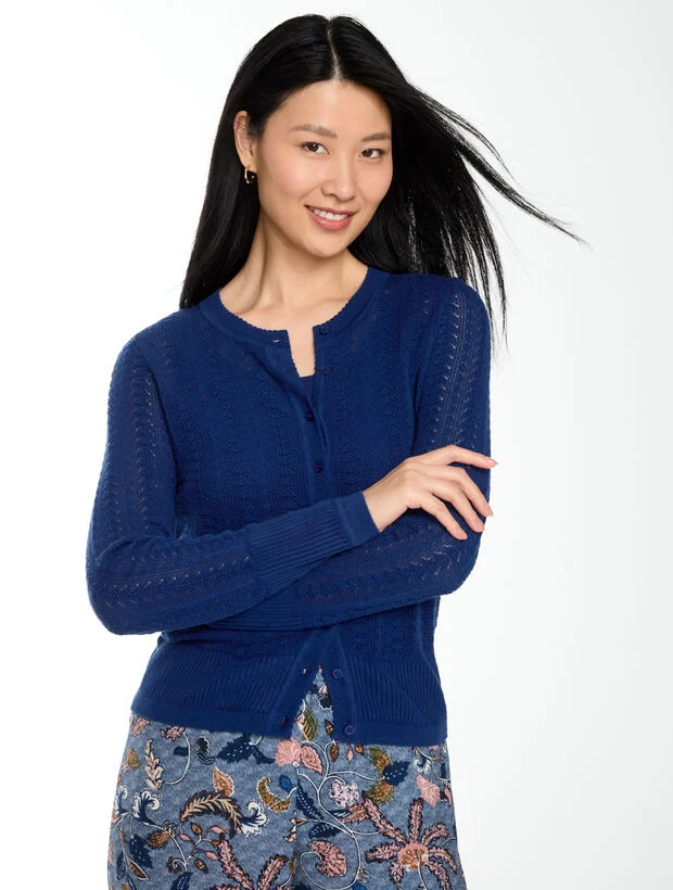 Pointelle Charming Cardigan | Talbots