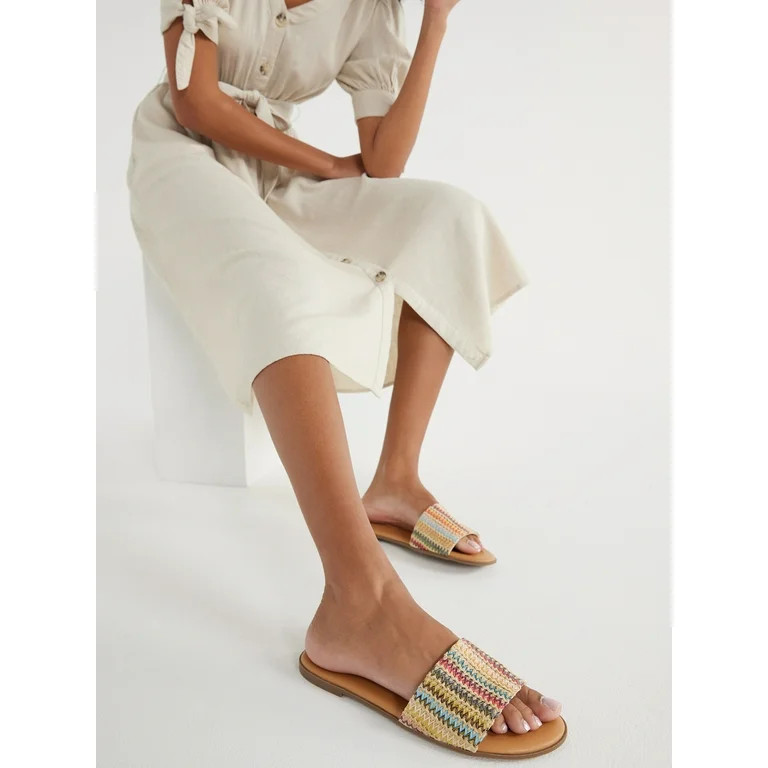Time and Tru Women's Woven Slide Sandals | Walmart (US)