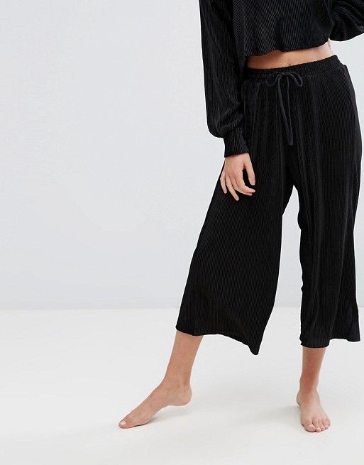 New Look Rib Velvet Lounge Culottes | ASOS US