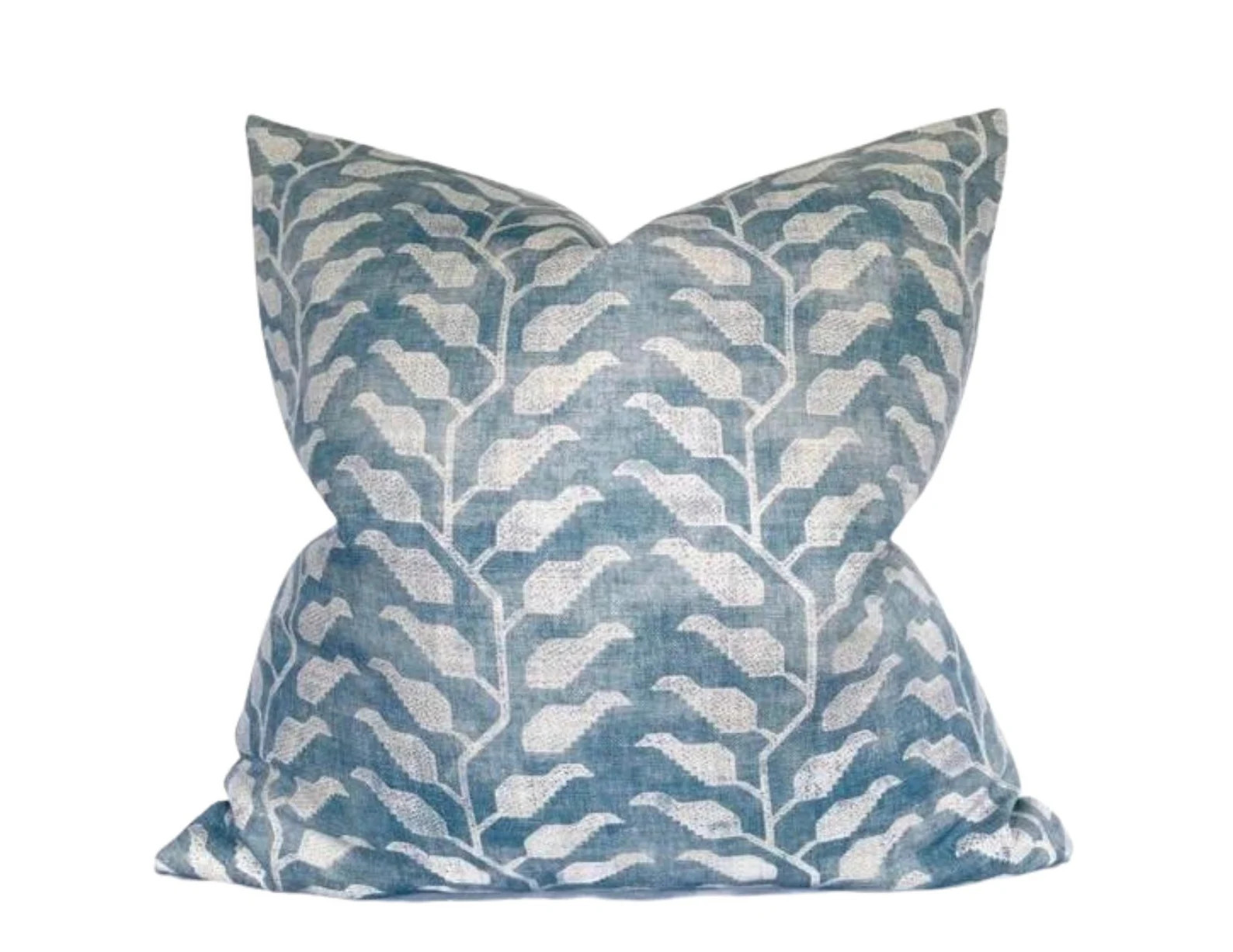 Folio Floral Pillow Cover in Distressed Blue Designer Pillow - Etsy | Etsy (US)