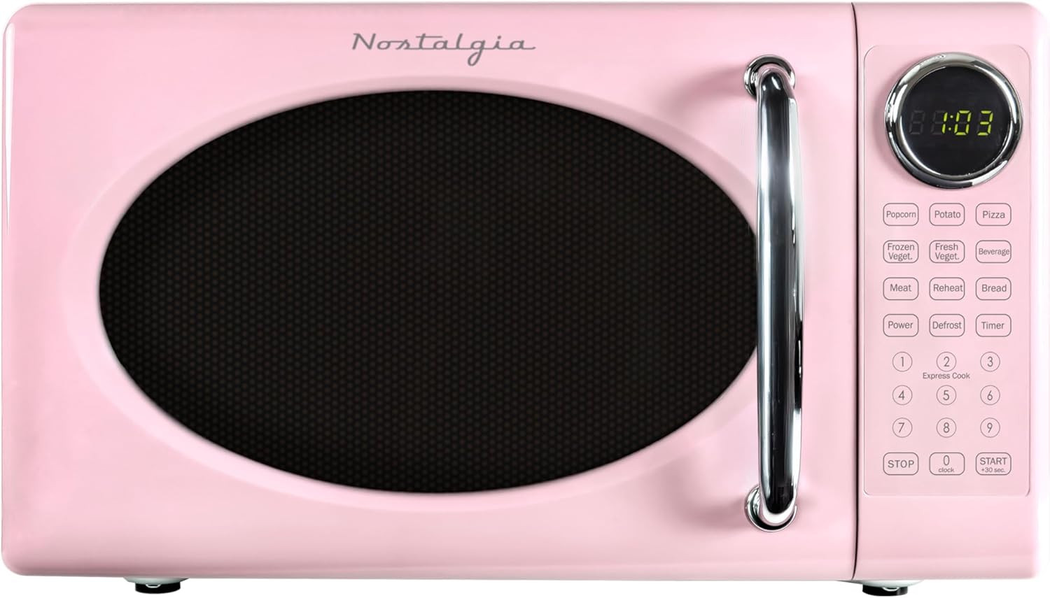 Nostalgia Retro Microwave Oven - 0.7 Cu Ft, 700-Watt Countertop Size with Glass Turntable, Child ... | Amazon (US)