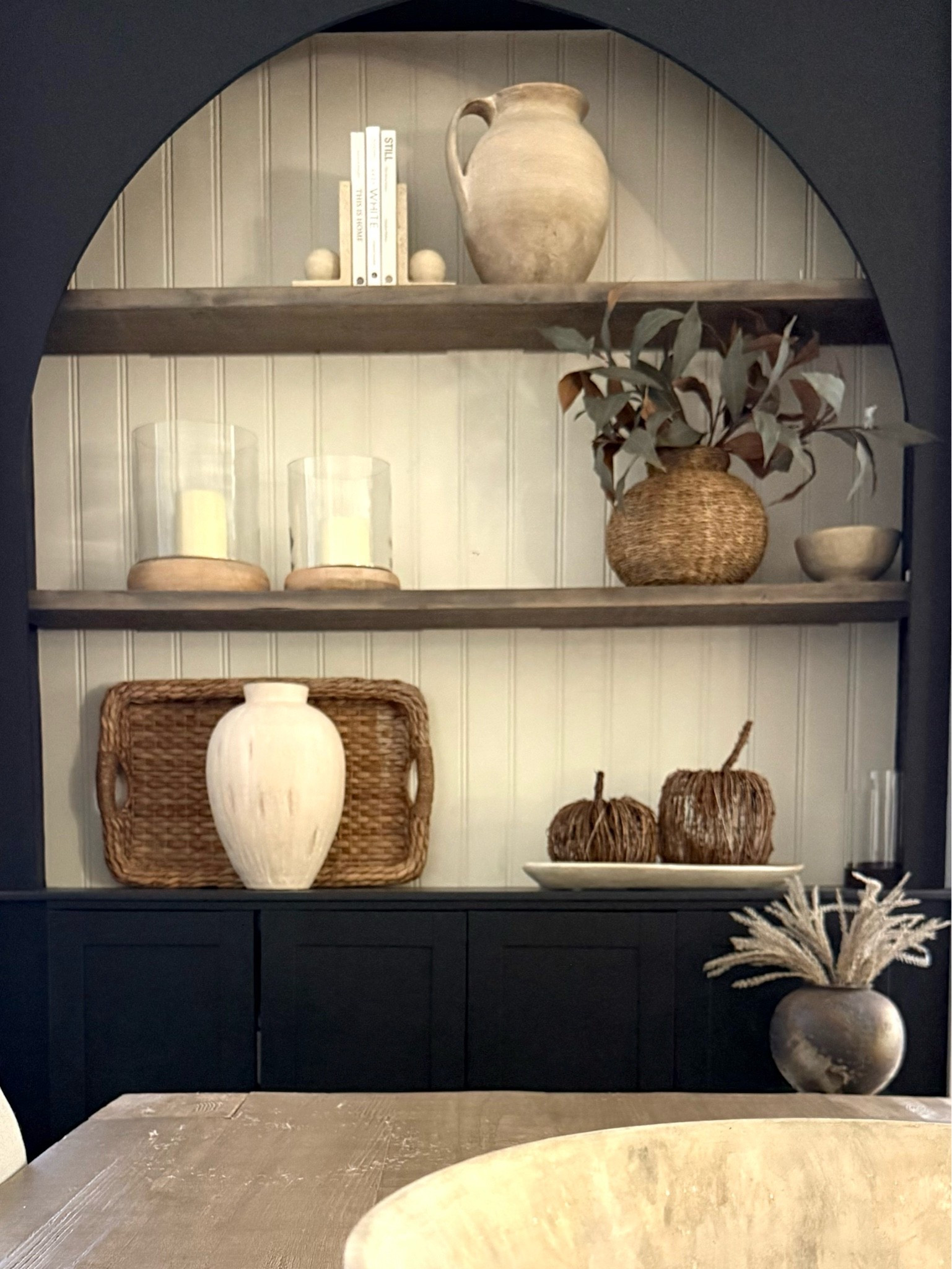 Shelf styling…cozy Fall 🤎
Woven texture and warm wood🤎
Neutral home decor

#LTKfall #LTKhome