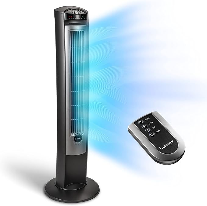 Lasko Oscillating Tower Fan, Remote Control, Timer, 3 Quiet Speeds, for Bedroom, Living Room and ... | Amazon (US)