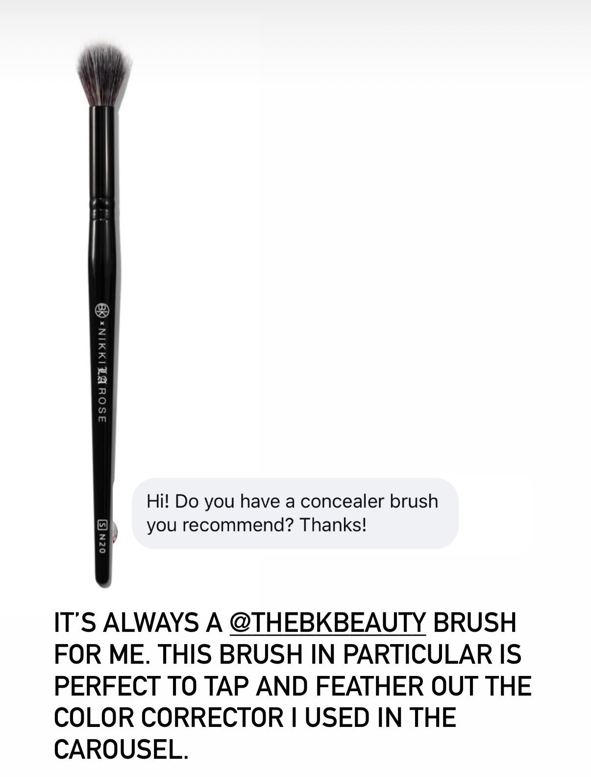 Favorite brush to tap and feather out the color correction I use  
@BK Beauty 
@Tarte
