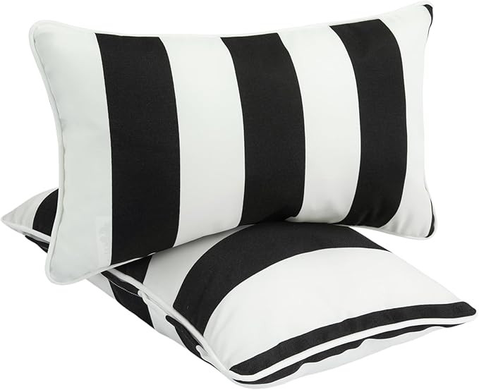 FUNHOME Outdoor Lumbar Pillows for Patio Furniture,12x20 Inch Decorative Pillows Set of 2 with In... | Amazon (US)