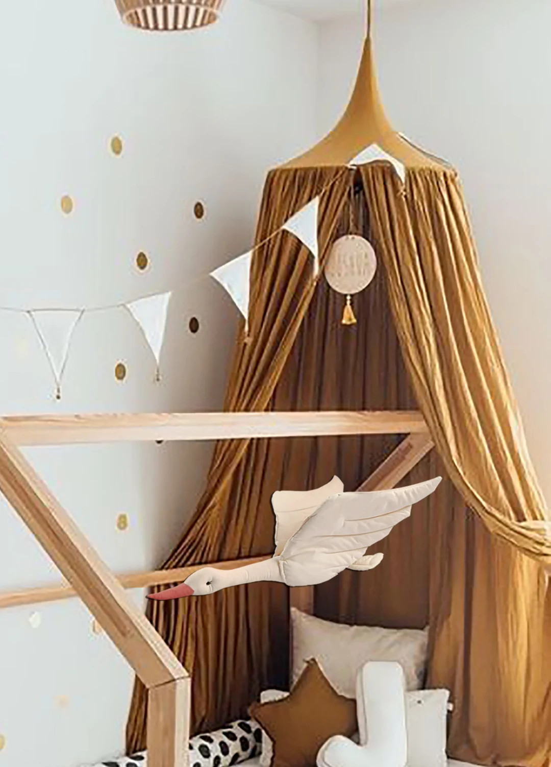 Baby Nursery Cotton Linen Hanging Stork Swan Shower Gift  Swan Hanging Decoration Newborn Gift Ba... | Etsy (US)