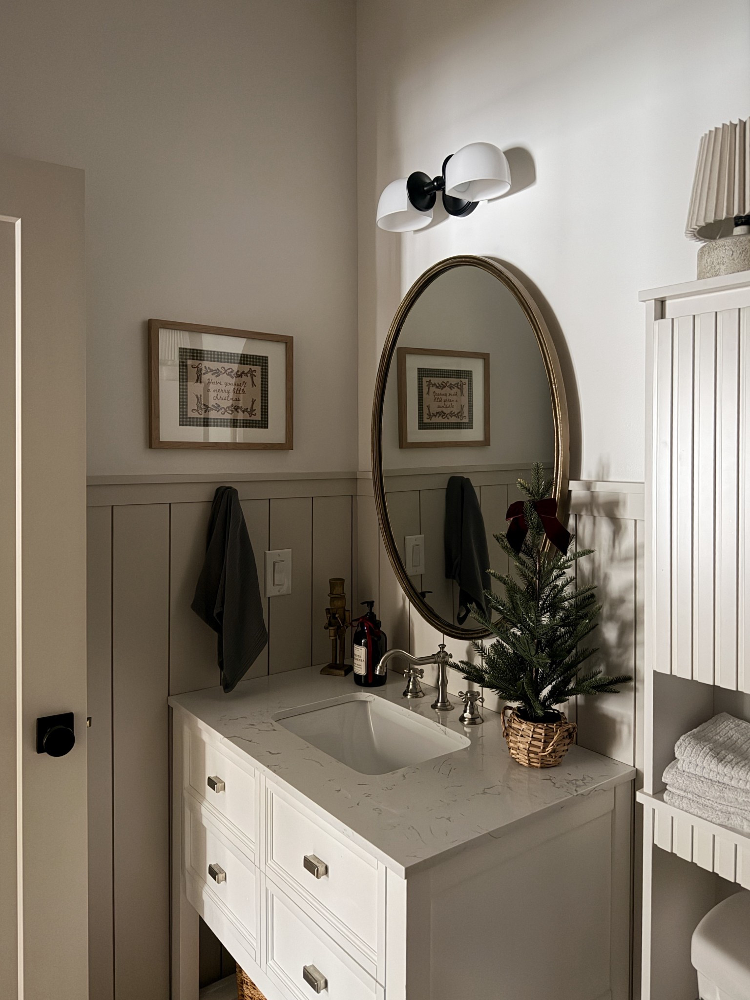 A little Christmas in the guest bath 🤍

#LTKSeasonal #LTKHome #LTKHoliday