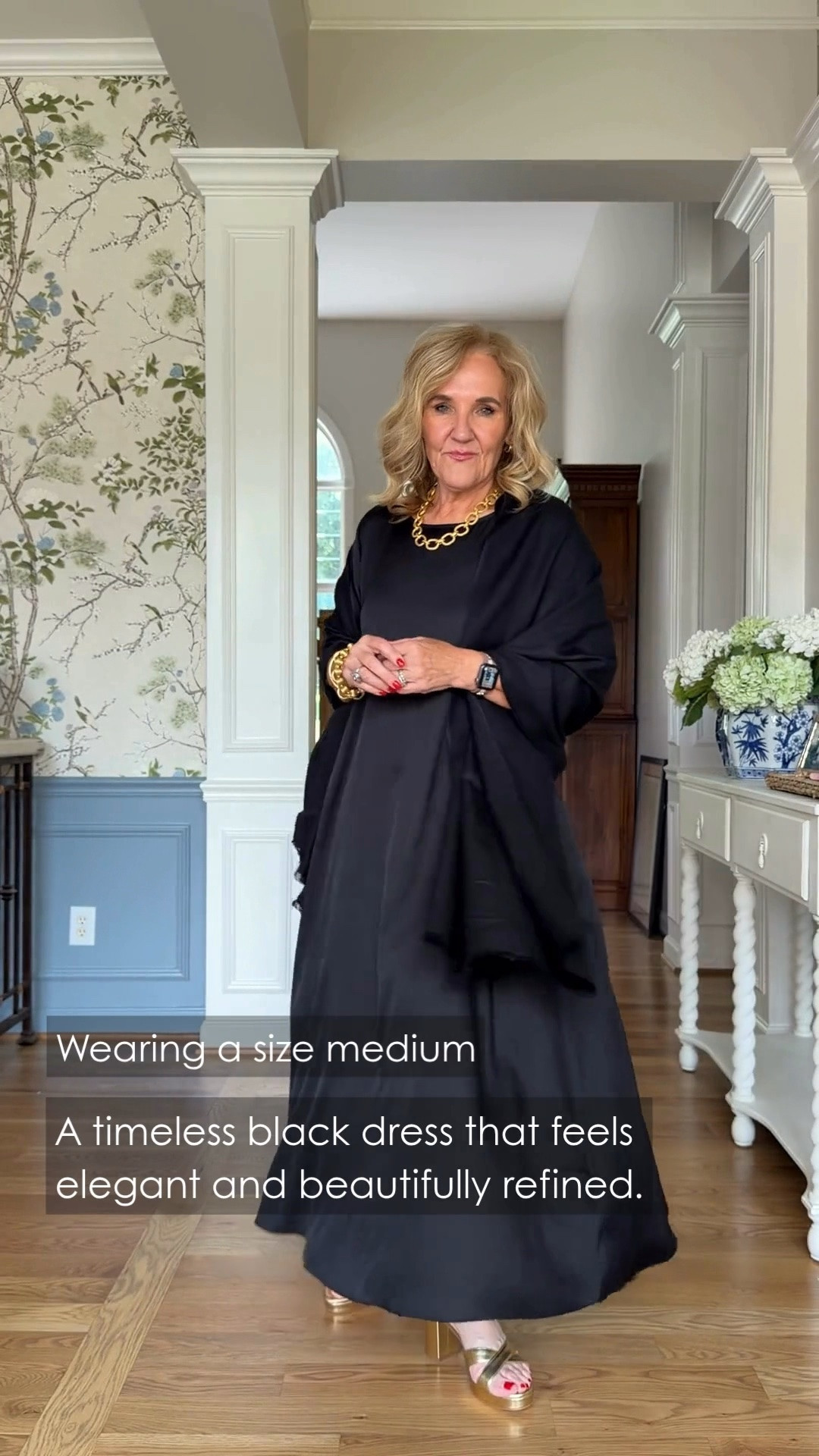 This black flowy maxi dress is the definition of effortless elegance. The relaxed silhouette feels comfortable and easy to wear, while the draped shape creates a polished look for dinners, events, travel, or evenings out.

💡 LTK MADE EASY
❤️ Heart = Support my posts!
🔖 Save = Get sale & restock alerts
📋 Lists = Keep favorites organized
📲 Share = Send lists and products to a friend. Hello, Christmas List!
💬 Comment = Ask me anything about what I'm wearing.:-)

#LTKootd #LTKWedding #LTKOver40