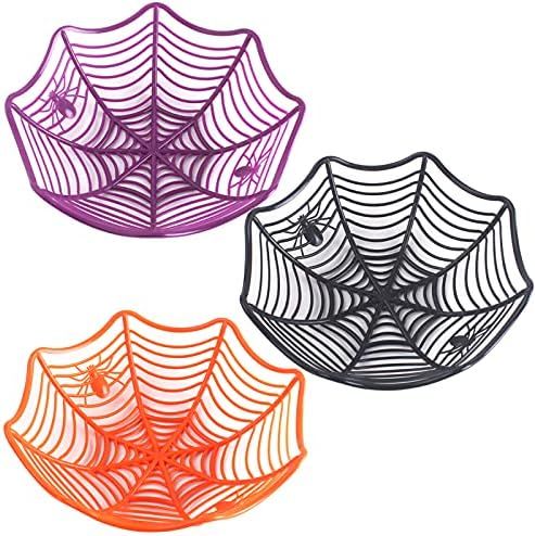 HAZOULEN Spider Web Candy Bowls for Halloween Party, Set of 3 | Amazon (US)