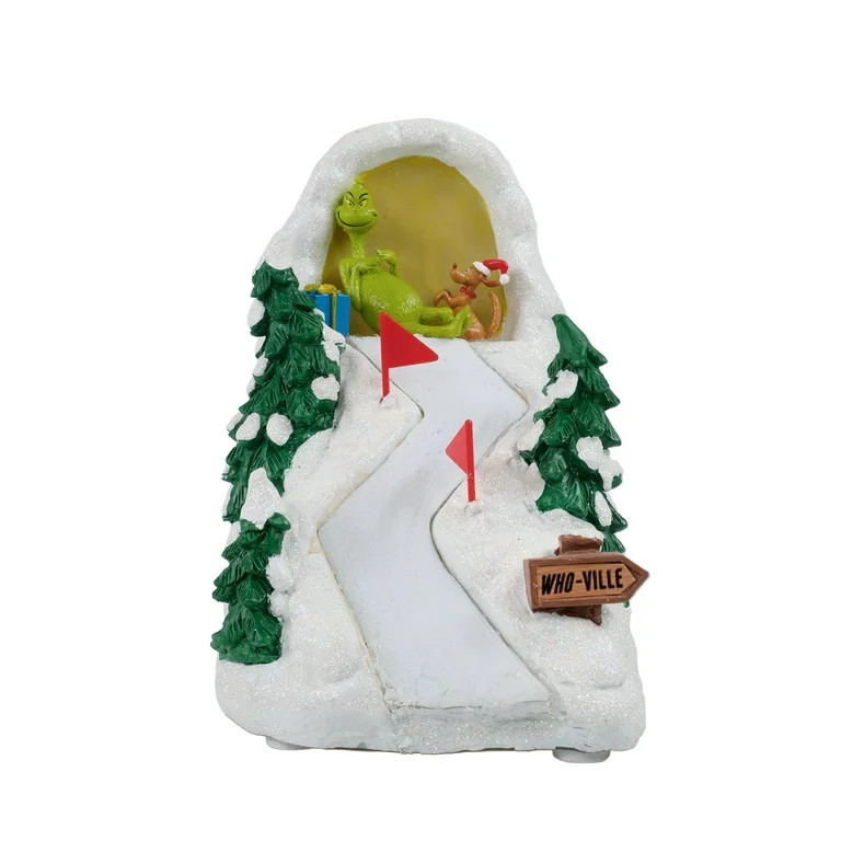 Illuminated Grinch Lair with Grinch and Max Christmas Village Building, by Ruz, Lights up and Pla... | Walmart (US)