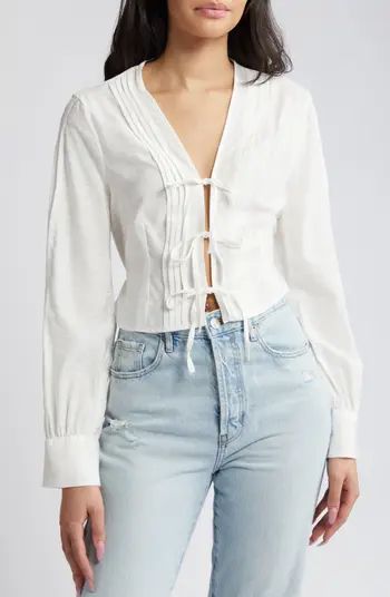 Pintuck Tie Front Blouse | Nordstrom