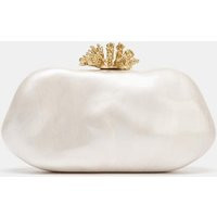Zara - Clutch With Metal Detail - White - One Size Only - Woman | Zara UK