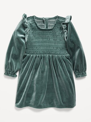 Ruffled Smocked Velvet Dress for Baby | Old Navy (CA)