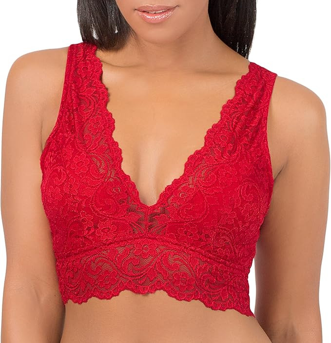 Smart & Sexy Women's Lace Deep V Wireless Bralette – Comfortable & Stylish, Multi-Packs Availab... | Amazon (US)
