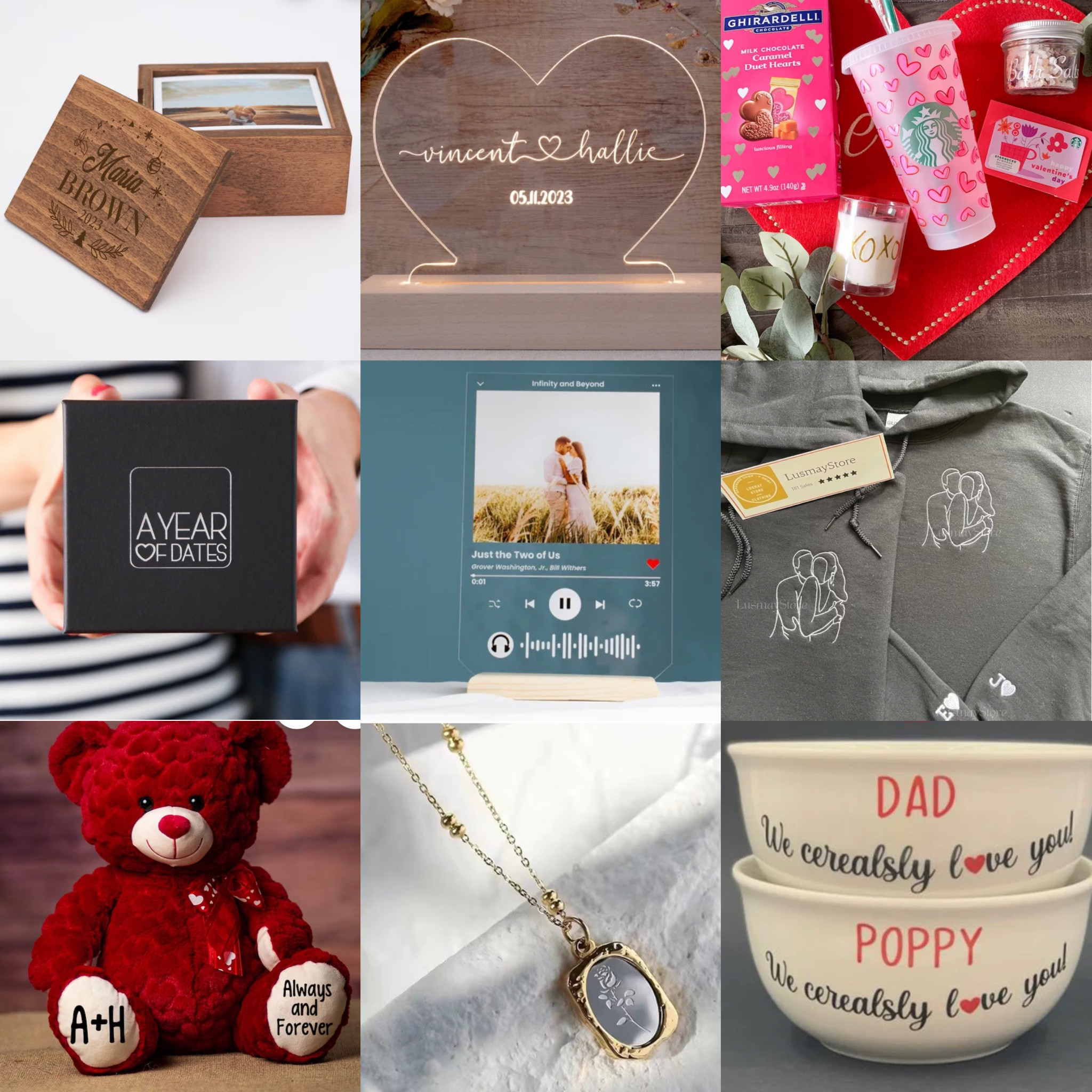 Etsy
Valentine
Valentine’s Day
Love
Gift
Gifts
Ideas
For him
For her
Boyfriend
Girlfriend
Partner
Husband
Wife
Friend
Kids
Photo box
Neon sign
Custom
Customized
Couples
Couple
Starbucks
Gift box
Date
Date Night
Spotify
Sweatshirt
Photo
Unique
Cereal
Bowl
Personalized
Teddy bear
Necklace
Flower


#LTKunder50 #LTKSeasonal #LTKunder100