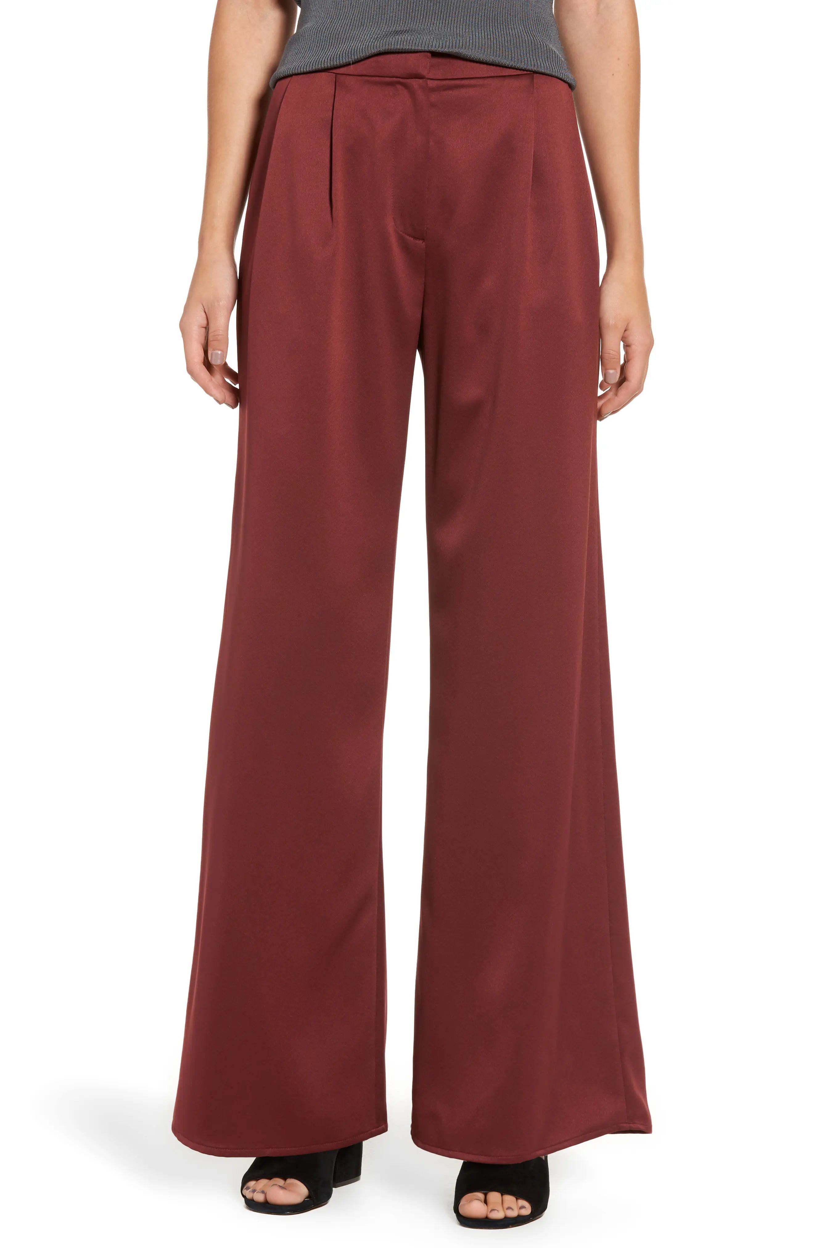 Wide Leg Satin Trousers | Nordstrom