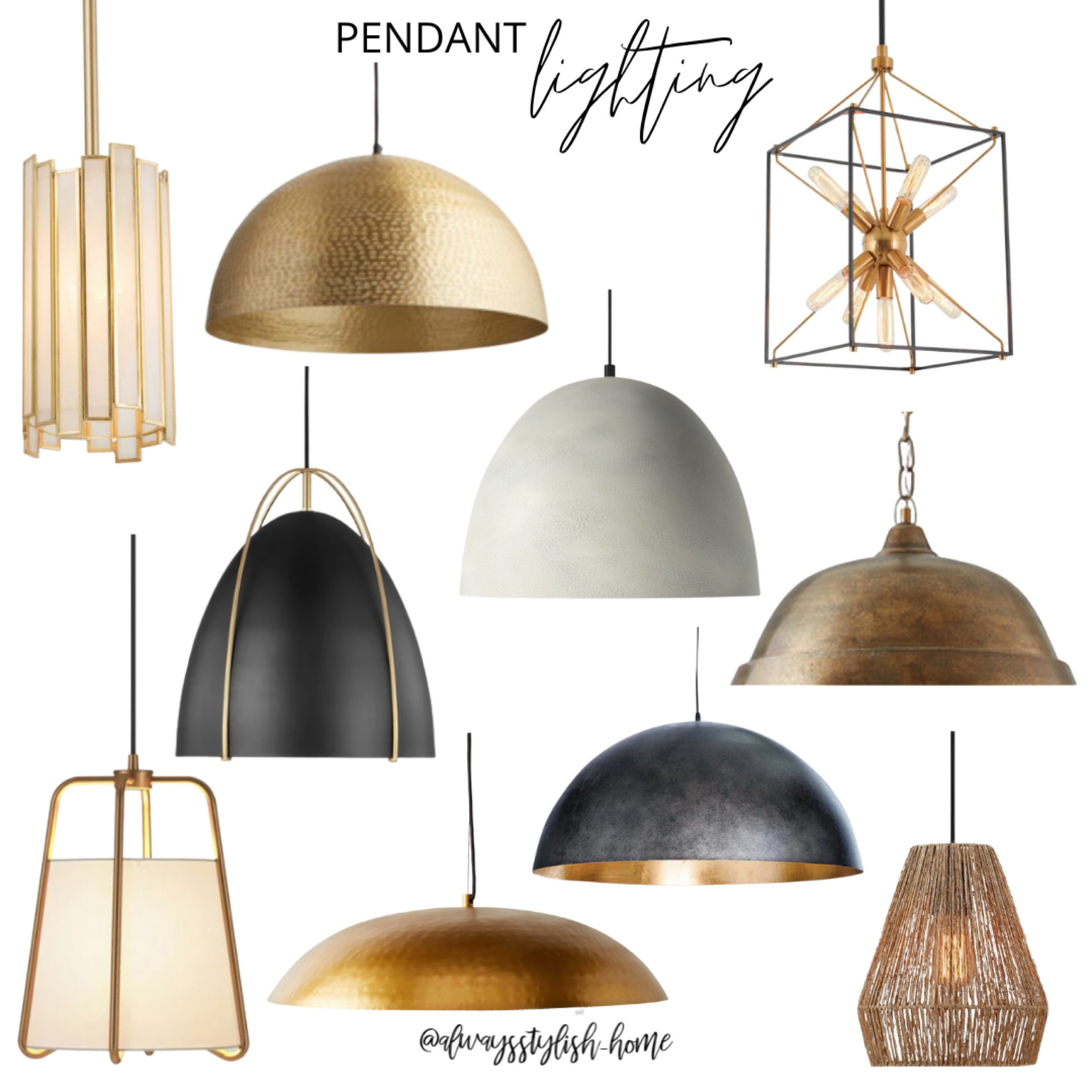 Pendant lighting, dome lighting, black gold pendant light, white dome light, chandelier, kitchen lighting 

#LTKhome