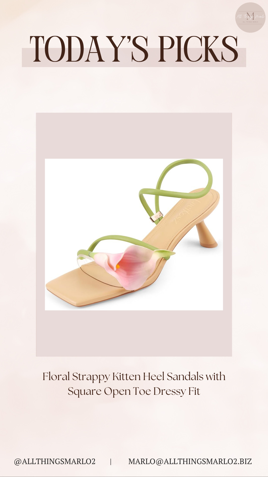 Floral Strappy Kitten Heel Sandals with Square Open Toe Dressy Fit 

 #LTKSeasonal #LTKWorkwear #LTKTravel