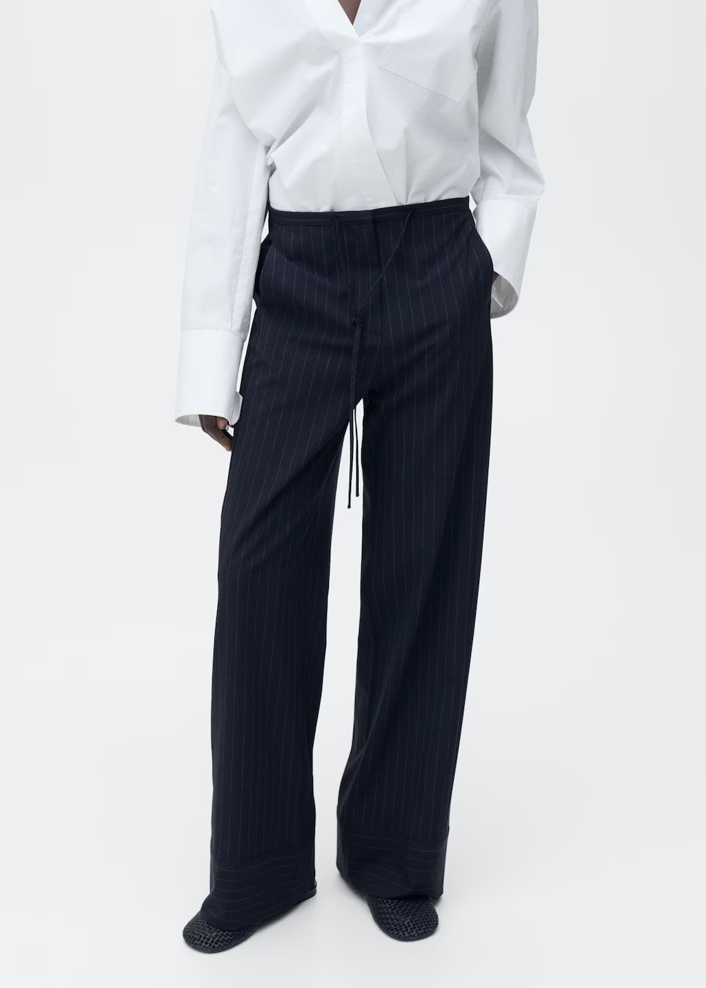 Chalk-stripe straight trousers - Women | MANGO USA | Mango (US/MX/AU)