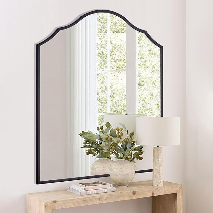 Arched Mirror Wall Decor, 32"x24" Black Wall Mirror, with Antique Metal Frame, for Elegant Entryw... | Amazon (US)