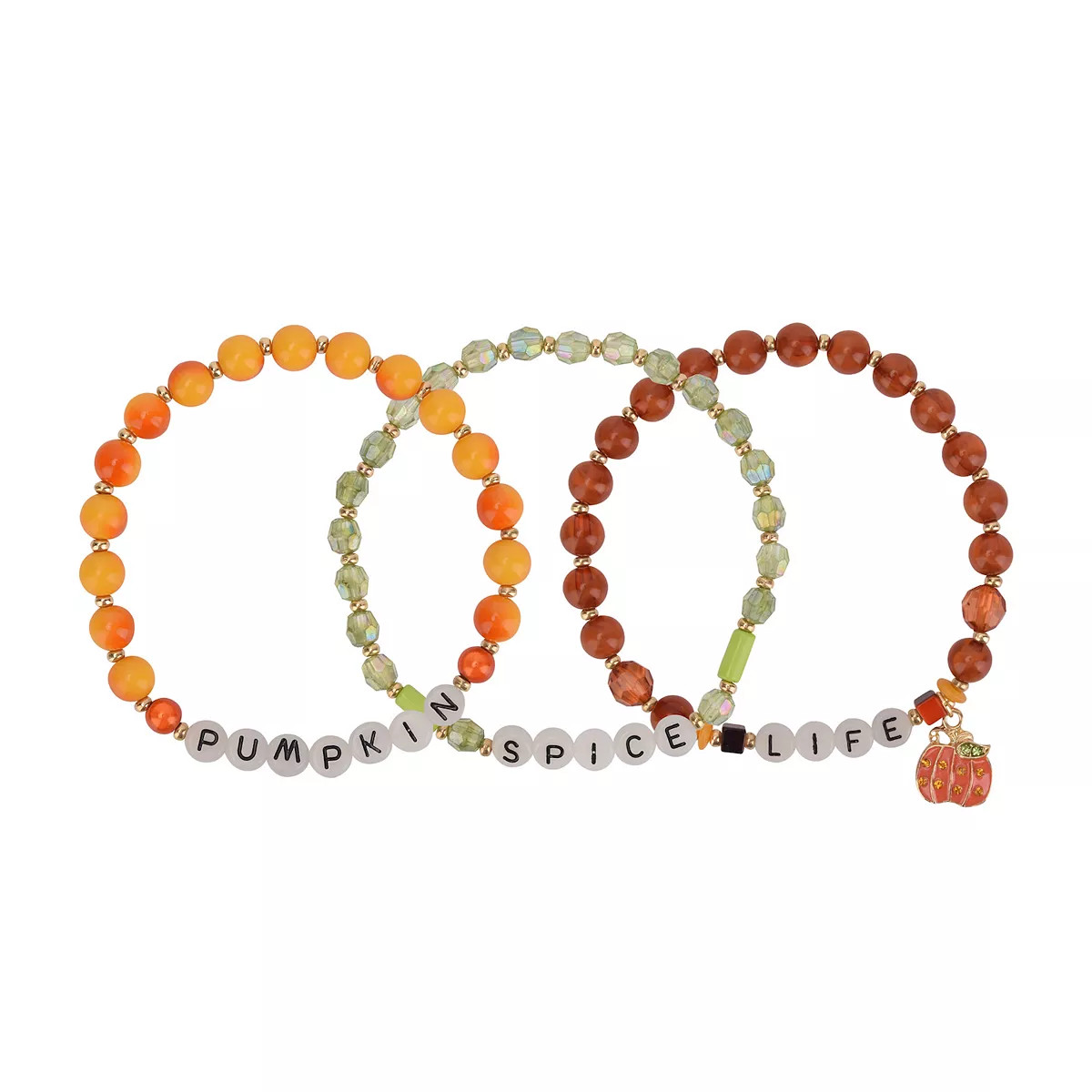 Harvest Pumpkin Spice Life 3 Piece Nickel Free Bracelet Set | Kohl's