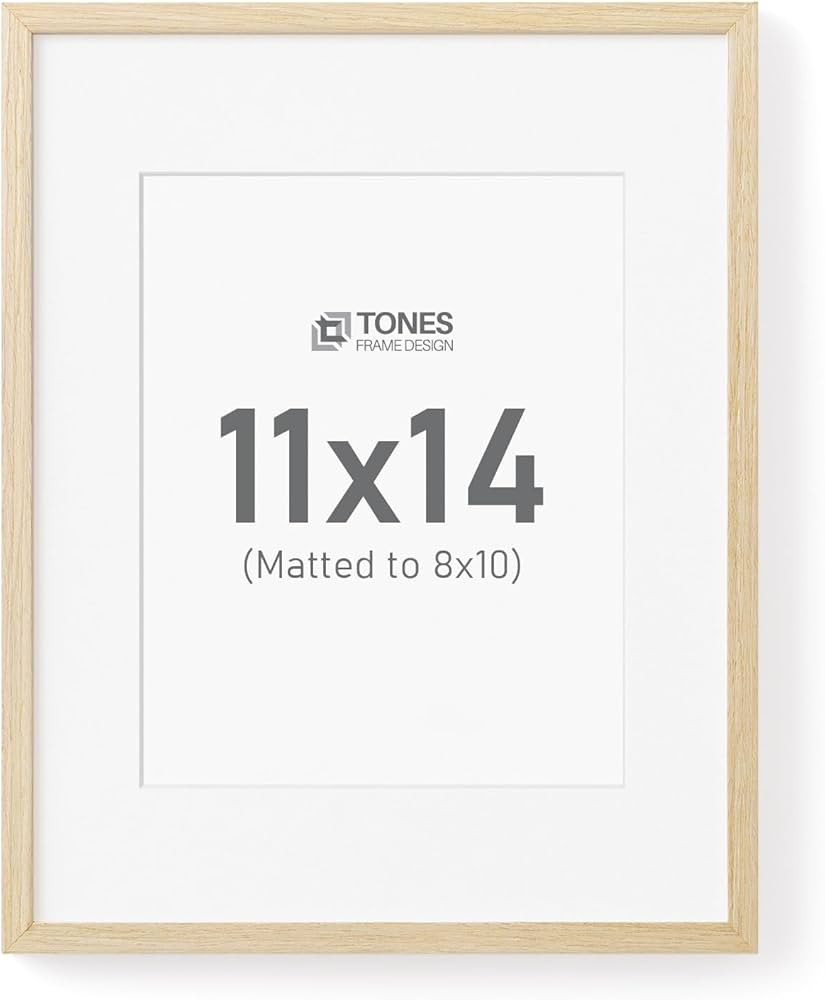 TONES FRAME DESIGN 11x14 Natural Wood Frame with 8x10 Mat, Woodgrain Finish Picture Frame, and Pl... | Amazon (CA)