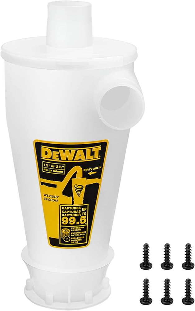 Dewalt Dust Separator for Wet/Dry Shop Vacuums, Cyclone Dust Collector Up To 99.5% Efficiency, Hi... | Amazon (US)