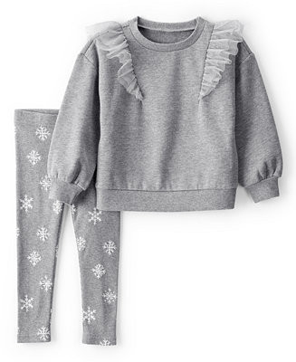 Carter's Toddler Girls Snowflake Print Long-Sleeve T-Shirt and Pants, 2-Piece Set - Macy's | Macy's