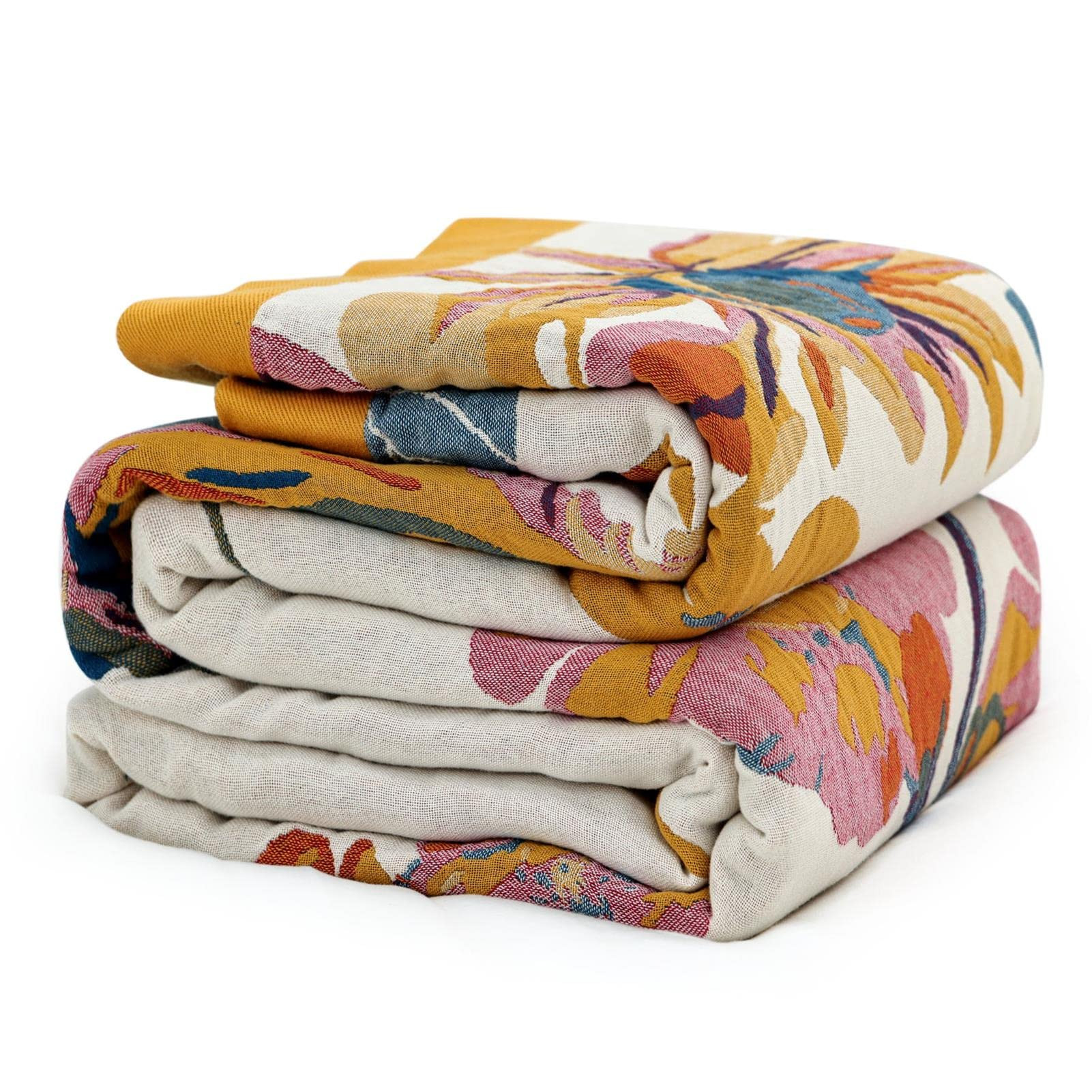 MSGKV Boho Throw Blanket for Couch and Sofa Cotton Cover for Living Room Floral Throw Cozy Blanke... | Amazon (US)