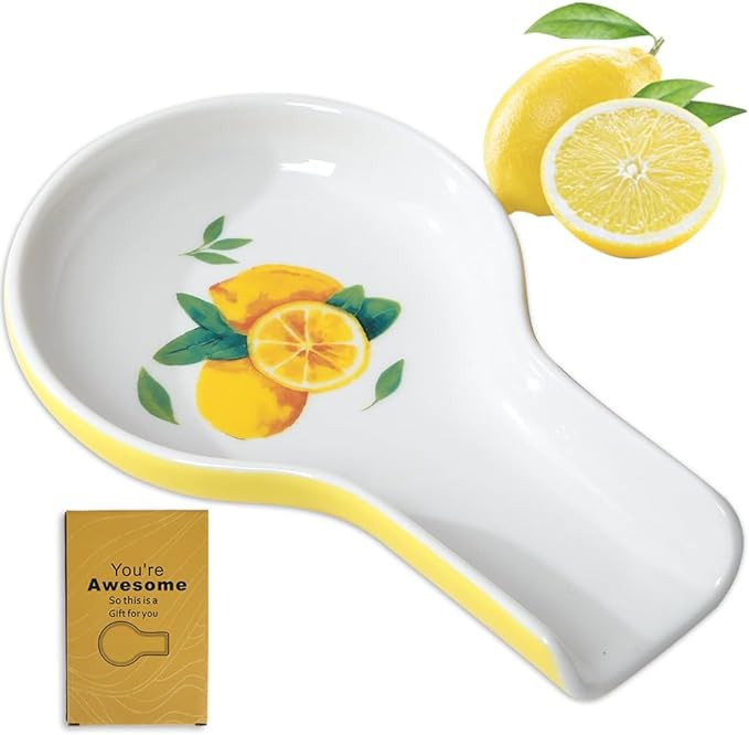 Spoon Rest for Stove Top - Christmas Spoon Rest for Kitchen Counter Lemon Embossment Gift Box Rea... | Amazon (US)