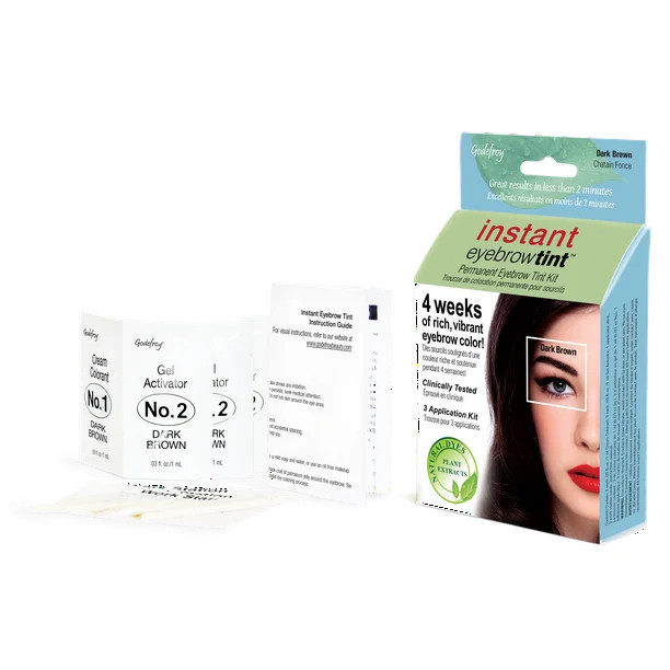 Godefroy Instant Eyebrow Tint, 3 application kit, Dark Brown | Walmart (US)