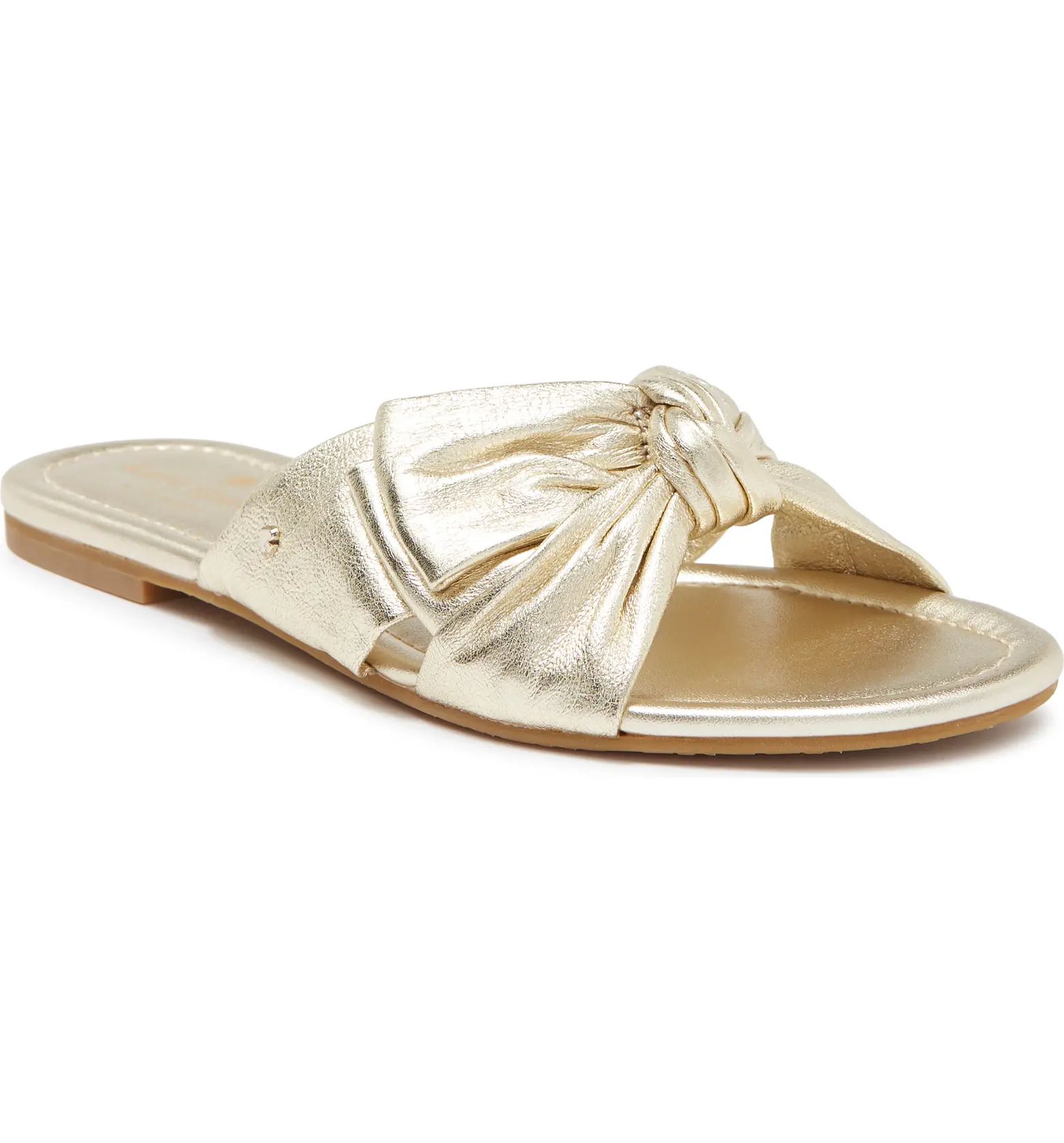 marcella bow metallic leather flat sandal | Nordstrom Rack