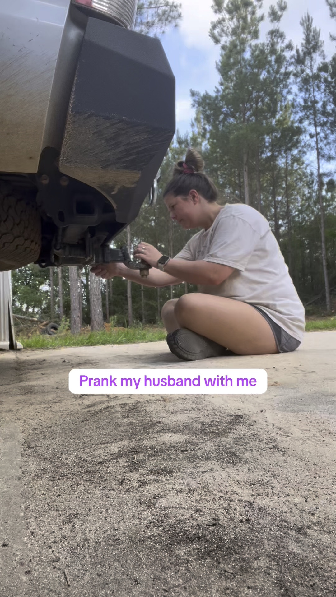 Pranking my husband with a mini hitch switch.
