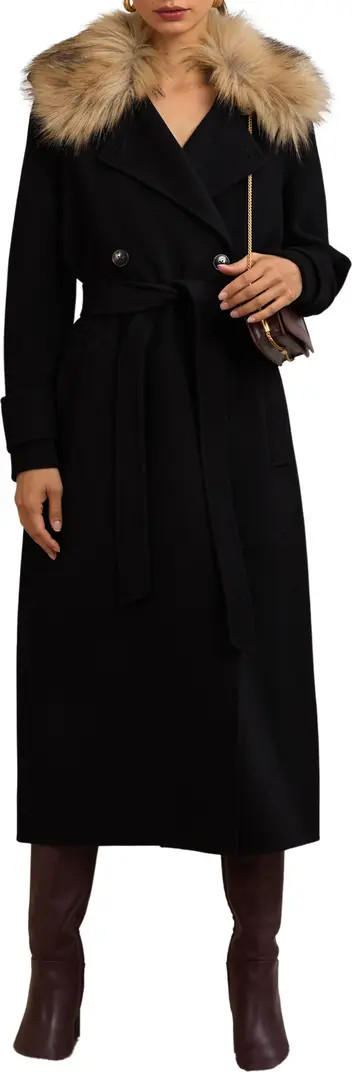 Jolene Wool Coat with Removable Faux Fur Collar | Nordstrom