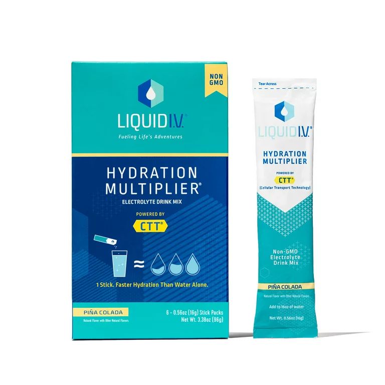 Liquid I.V. Hydration Multiplier, Pina Colada, 6 Ct, Electrolyte Powder Packet Drink Mix | Walmart (US)