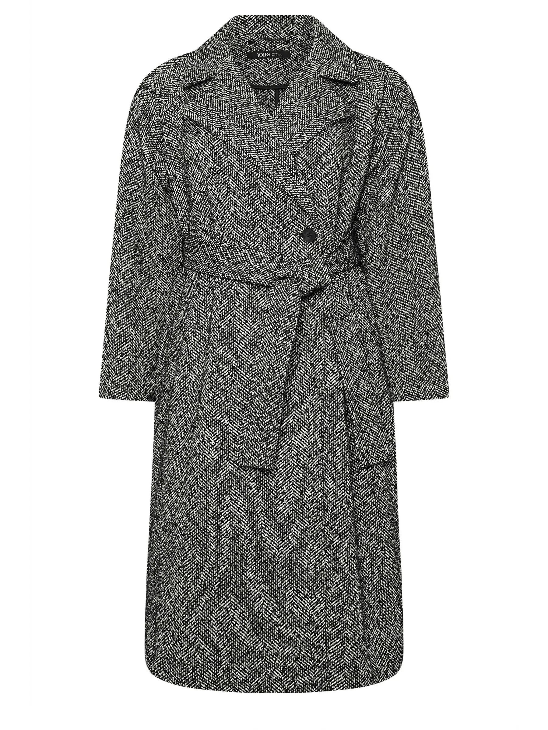Yours Curve Grey Unlined Maxi Wool Coat US 22-24 | Next US