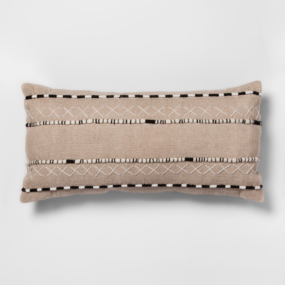 Black And Natural Lumbar Throw Pillow - Opalhouse , | Target