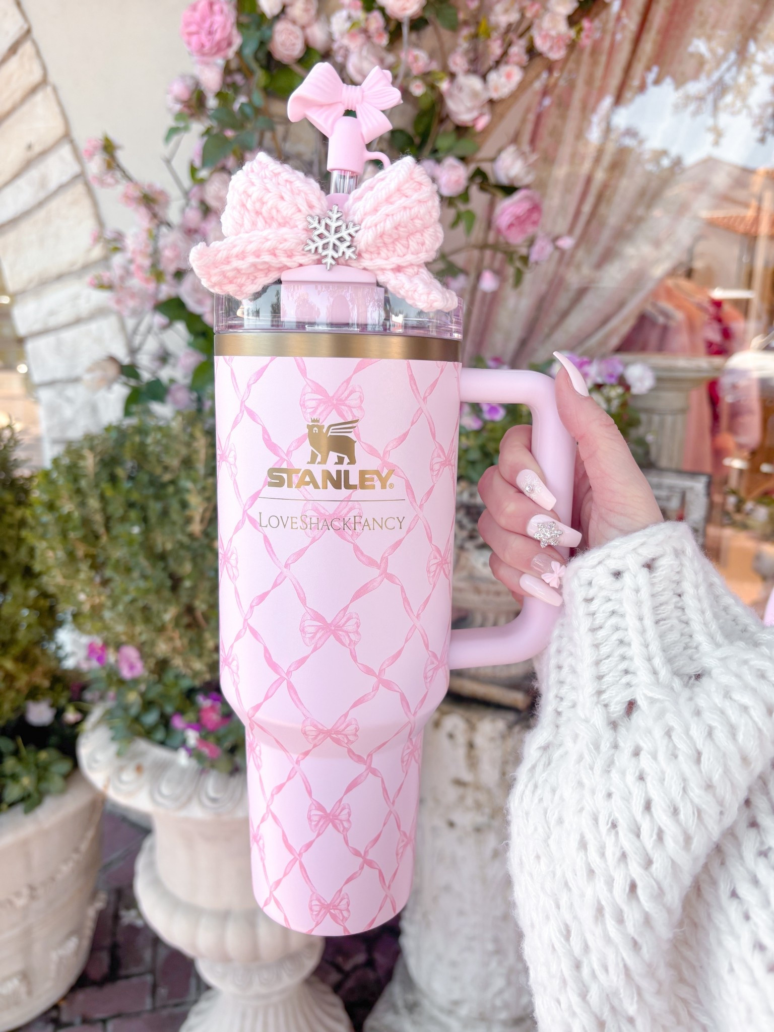 Pink bow loveshackfancy x Stanley cup #

#LTKGiftGuide #LTKTravel #LTKHoliday