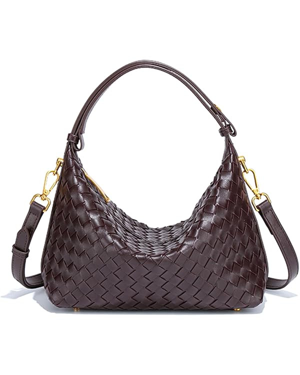 Woven Suede Shoulder Bag - Stylish Hobo Satchel, Slouchy Handbag, Crescent Crossbody Purse & Tote | Amazon (US)