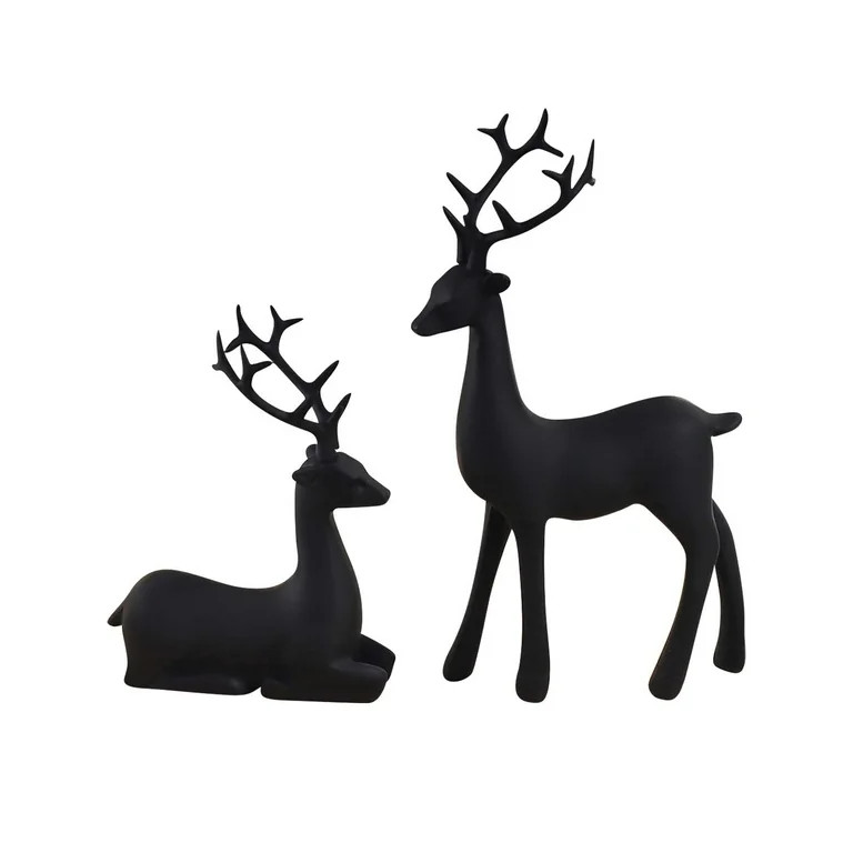 Buodes Clearance Ornaments 2pcs Resin Reindeer Sculpture, Deer Statue, Reindeer Ornament For Home... | Walmart (US)