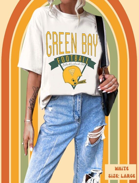 Vintage Green Bay Packers Football Tee - Vintage Style NFL Tshirt - Men's & Women's Baseball Appa... | Etsy (US)