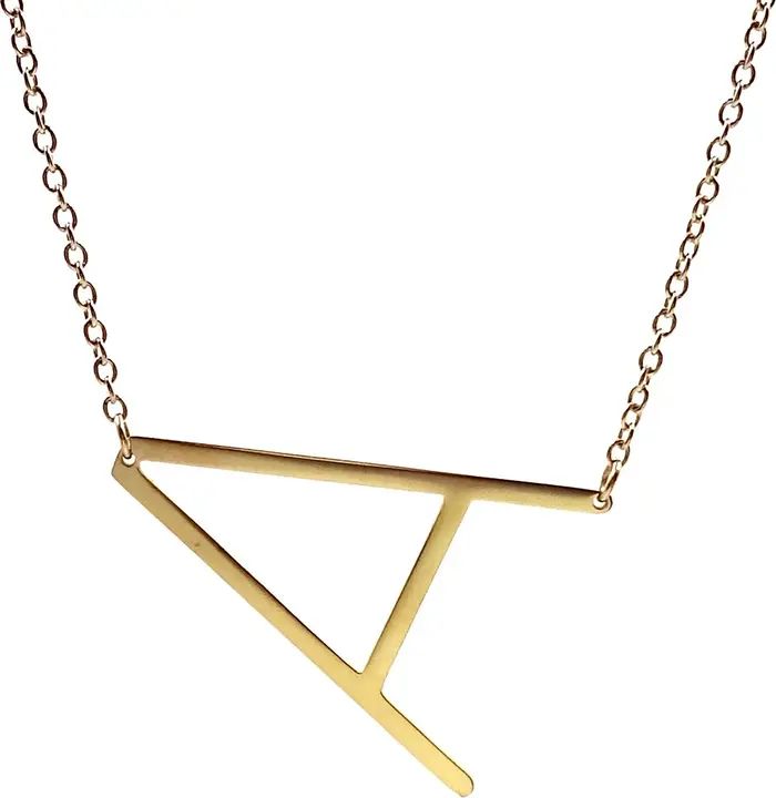 SAVVY CIE JEWELS 14K Gold Plated XL Initial Necklace - Multiple Letters Available | Nordstromrack | Nordstrom Rack