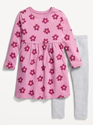 Long-Sleeve Dress &amp; Leggings Set for Toddler Girls | Old Navy (US)