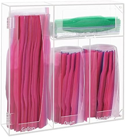 Ziplock Bag Storage Organizer,BOPHILI Acrylic Baggie Organizer Dispenser for Drawer,Compatible with  | Amazon (US)