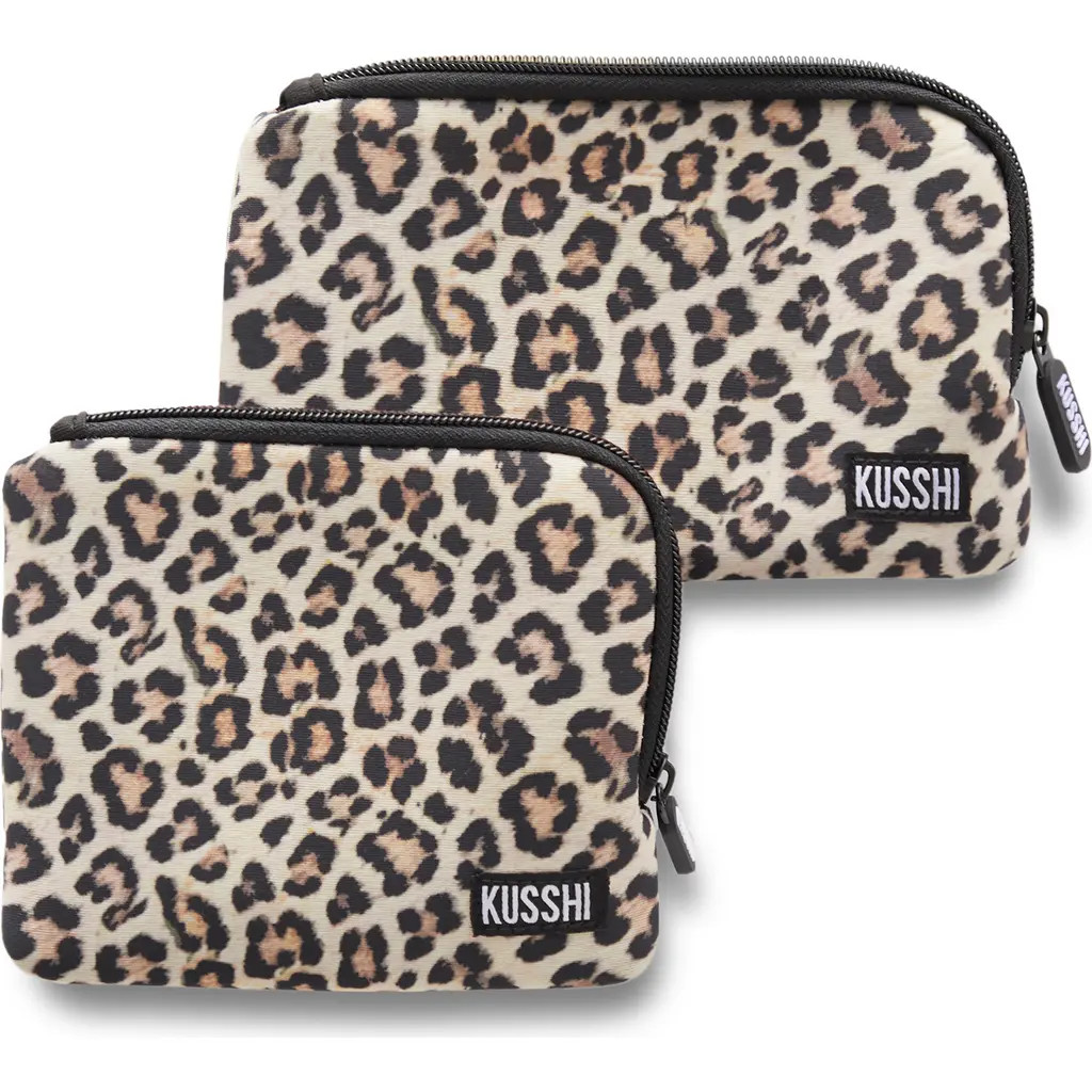 KUSSHI On the Go Pouch Set in Leopard at Nordstrom | Nordstrom